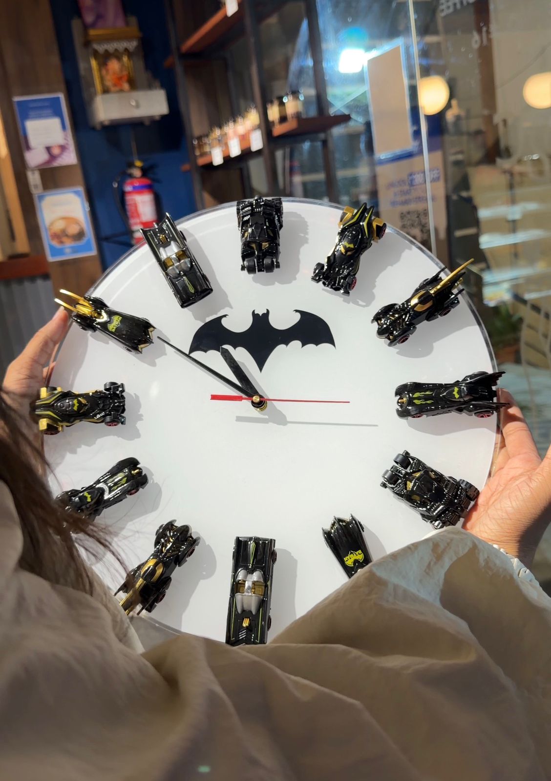Batman theme Hot Wheels car clock